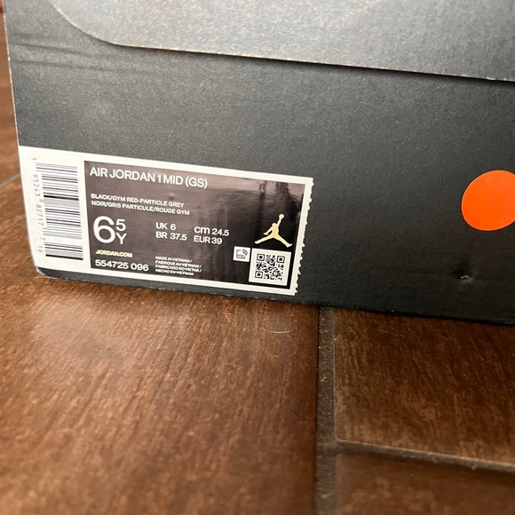 Nike Air Jordan 1 Mid GS “Shadow” Sneakers Size Y6.5 - Picture 6 of 9